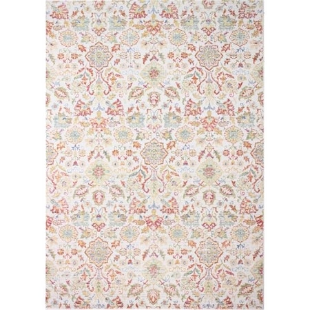 Bashian C189-IV-4X6-CR412 3 Ft. 6 In. X 5 Ft. 6 In. Corsica Collection Bohemian Polyester Power Loom Area Rug; Ivory